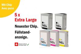 HP-940 XXL/XL Kompat. Drucker-Patronen Chip, Füllstand (4x)