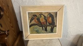 Original Ölgemälde „Drei Tukane“ – Handgemalt