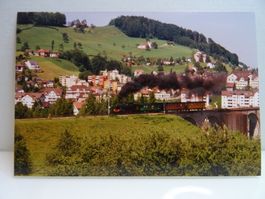 Dampfzug Foto,BT Eb 3/5 Amor Express Herisau 15.6.91 Viadukt
