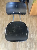 4 Vintage Stühle Metall/Holz, ideal f**ür Projekt, schwarz
