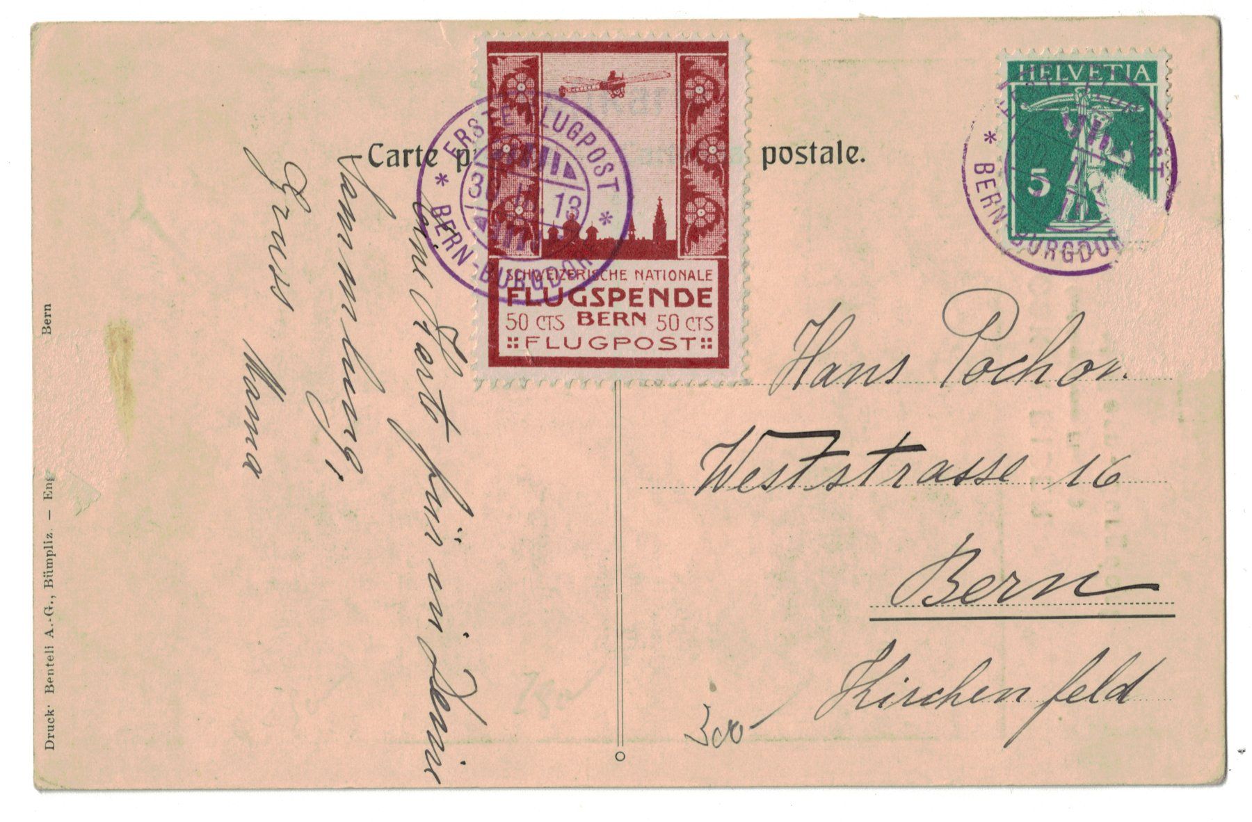Tous les timbres: FP Vorläufer Bern sauber gest. mit Kat OK 3 – D'occasion à Bern 14 par rvonmay