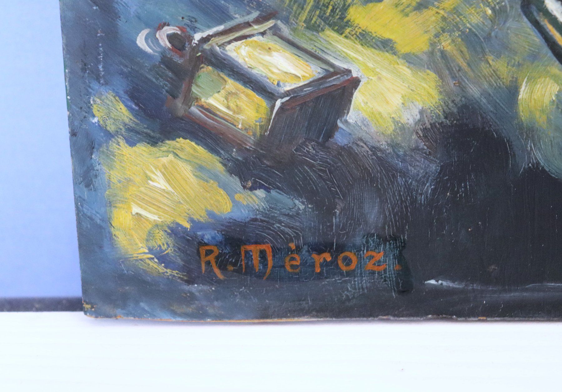 Dipinti: Robert Mèroz 1926-2016, Gemälde "Der Tod und der Trinker" – Usato da Zug venduto da Kunst-Fundgrube 6
