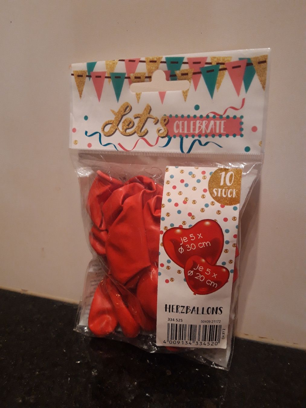 Alle Dekorationen: Herzförmige Luftballons 10 Stück  – Neu und originalverpackt aus Basel von unk_t572