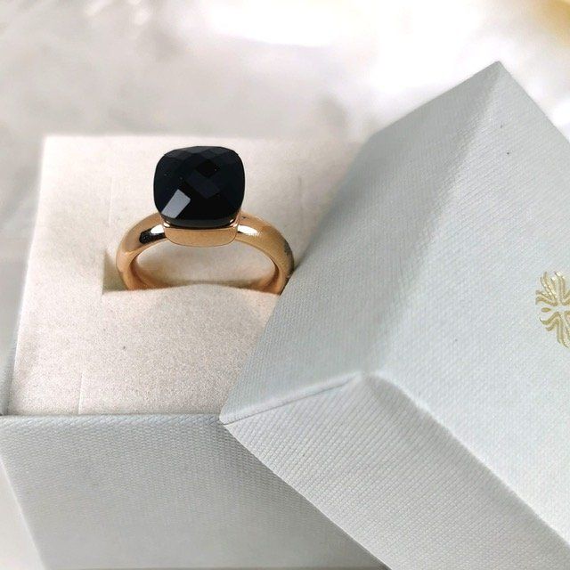 Anelli: Bague acier rose "Qudo" pierre synth.- noir - T.52 – Nuovo e nell'imballaggio originale da Préverenges venduto da Finepearlsgem 7