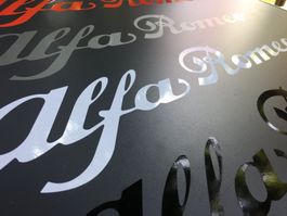 Alfa Romeo Aufkleber Sticker, schwarz, 60x11.5cm ABVERKAUF