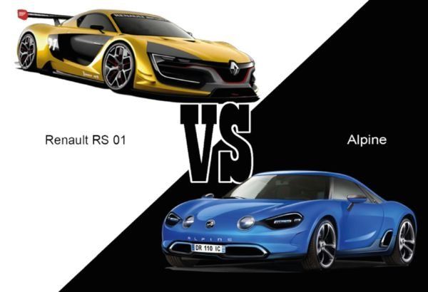 Alpine Insegne: Blechschild-RENAULT RS 01 VS RENAULT ALPINE – Nuovo e nell'imballaggio originale da Rupperswil venduto da big-one-sale
