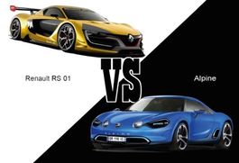 Blechschild-RENAULT RS 01 VS RENAULT ALPINE