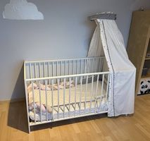 Baby Kinder Bett Lattenrost Matratze Bettwäsche 70x140 weiss