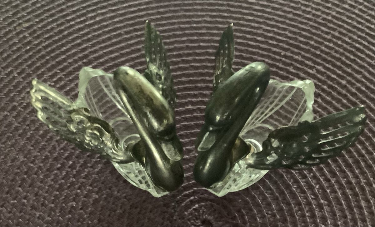 Figuren: 2 VINTAGE SCHWÄNE GLAS, METALL – Gebraucht aus Adlikon b.Regensdorf von Crystaldragon09 5