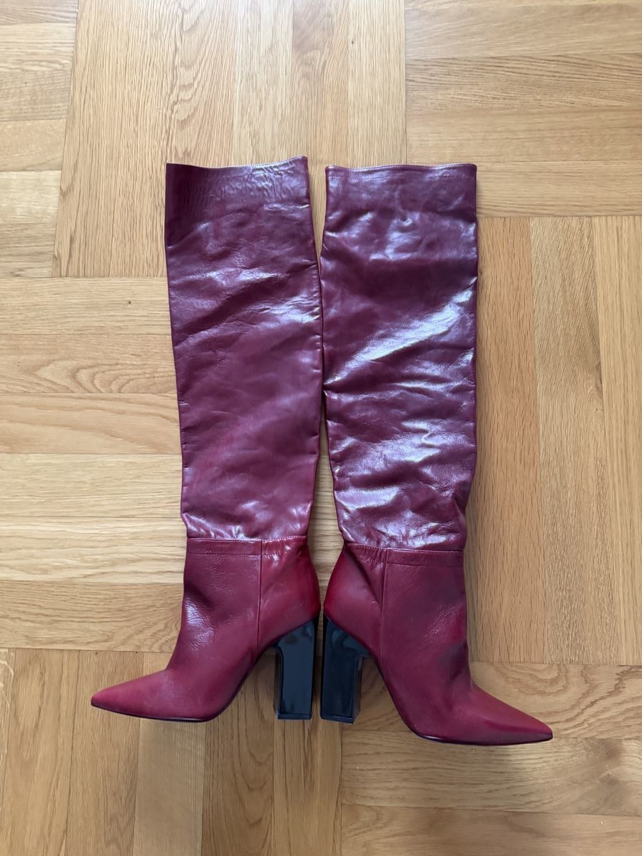 Scarpe da donna: Burgunderrote Lederstiefel Gr. 36 – Usato da Hausen am Albis venduto da Tyllenajoe 1