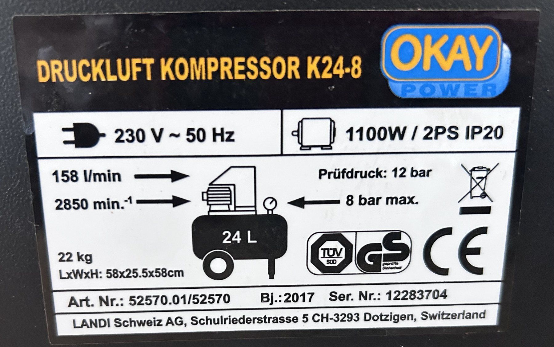 Compressori: Kompressor OKAY – Usato da Gansingen venduto da Husner 1