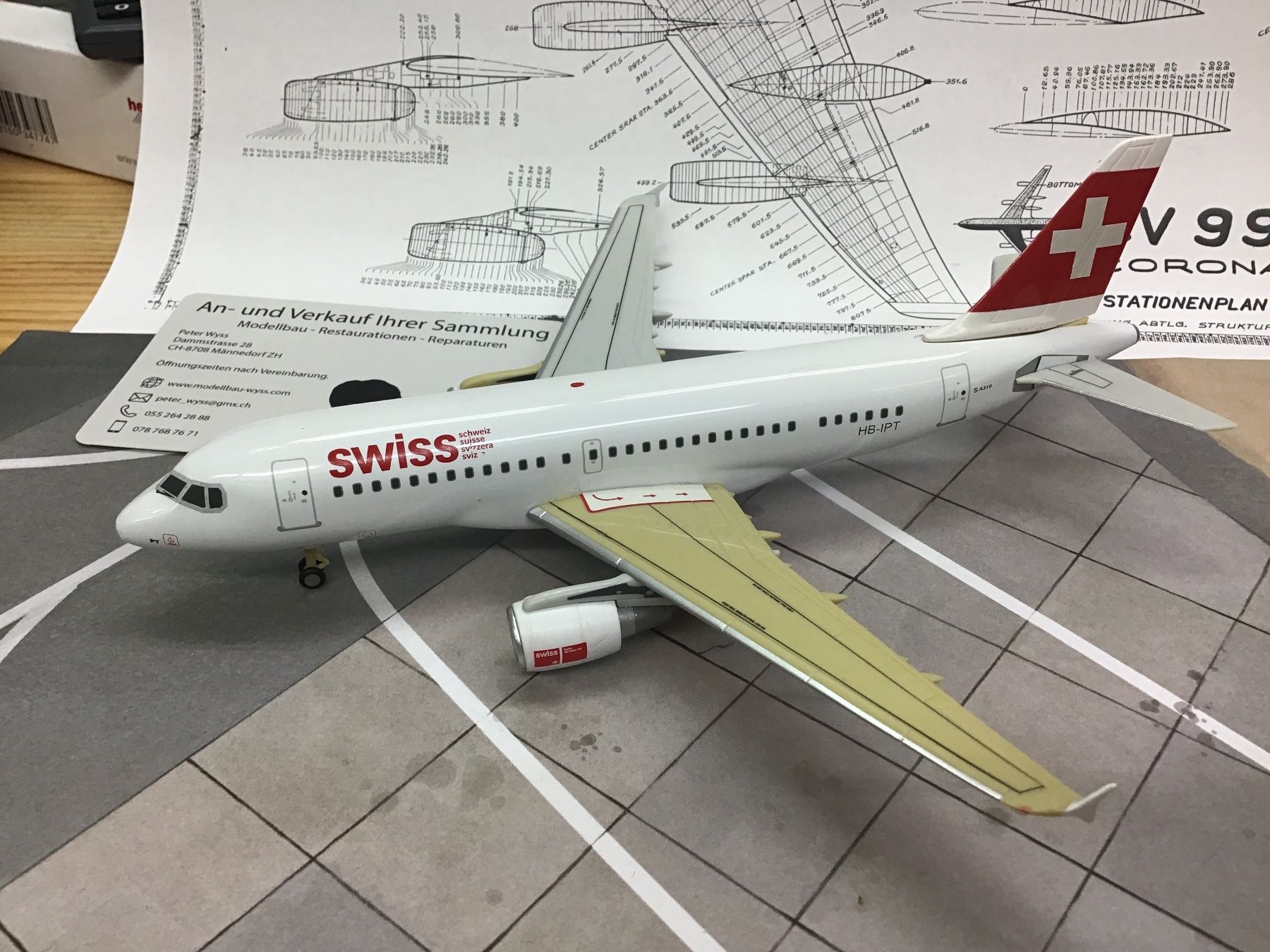 Kit di modellismo & Modellini statici: Swiss Airbus A319 1:200 Farbfehler – Difettoso da Männedorf venduto da Spezial-Modelle 1