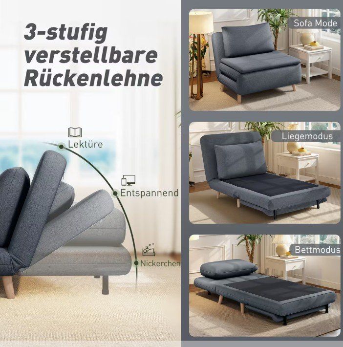Poltrone: 3 in 1 Sessel mit Bettfunktion – Usato da Vinelz venduto da corival 3