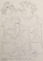 Pablo Picasso  "Flutiste et Jeune Fille"