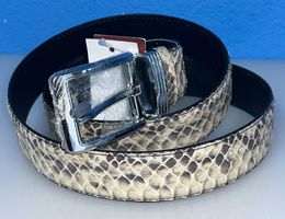 Schlangen Leder GURT 120 cm 🐍 Chrom Schnalle NEU mit Folie