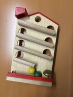 Holz Kugelbahn Hausform inkl. 2 Kugeln