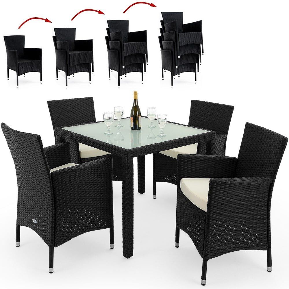 Set de table et chaises: Polyrattan Sitzgruppe 5 teilig – Neuf avec emballage d'origine à Winterthur par aredo 1
