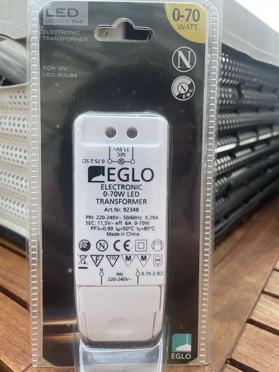 Elektronikbauteile: EGLO Transformer 0-70 W electronic – Neu und originalverpackt aus Widnau von san_qd7m