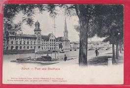 ZÜRICH, POST UND STADTHAUS, 29.4.1907 (ADOLF GRIEDER & CIE)