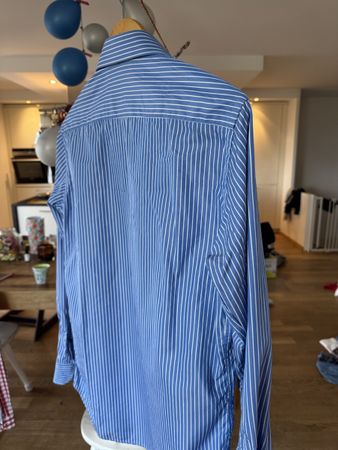 Elegantes Herrenhemd, blau gestreift, Grösse 41- Top Zustand
