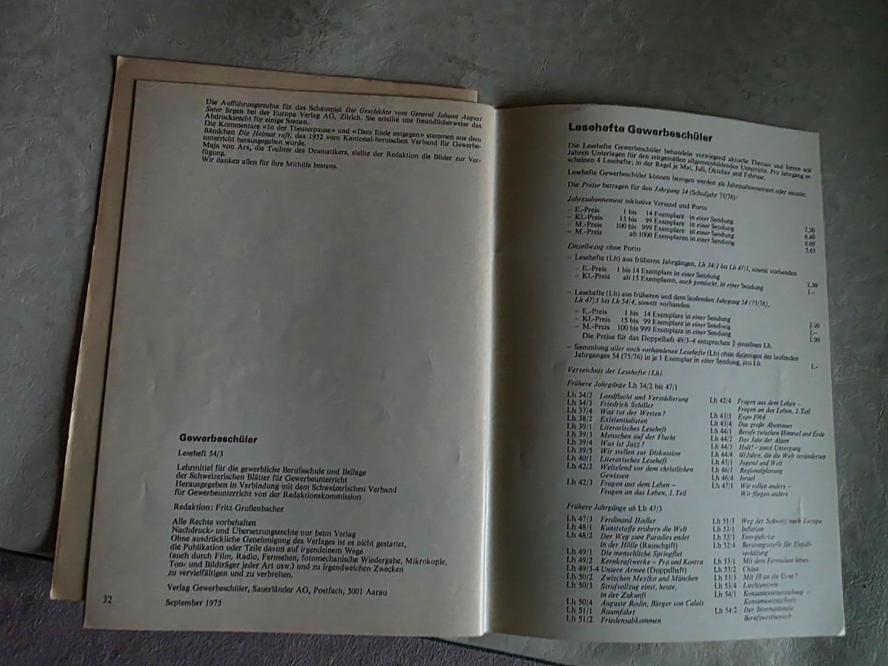 Bücher: Cäsar von Arx - Leseheft - 1975 – Gebraucht aus Walterswil BE von Lonitti 5
