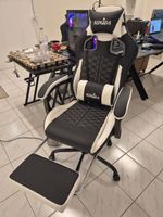 Neuer Gamer Stuhl Gaming Chair Schwarz Weiss inkl. Kissen