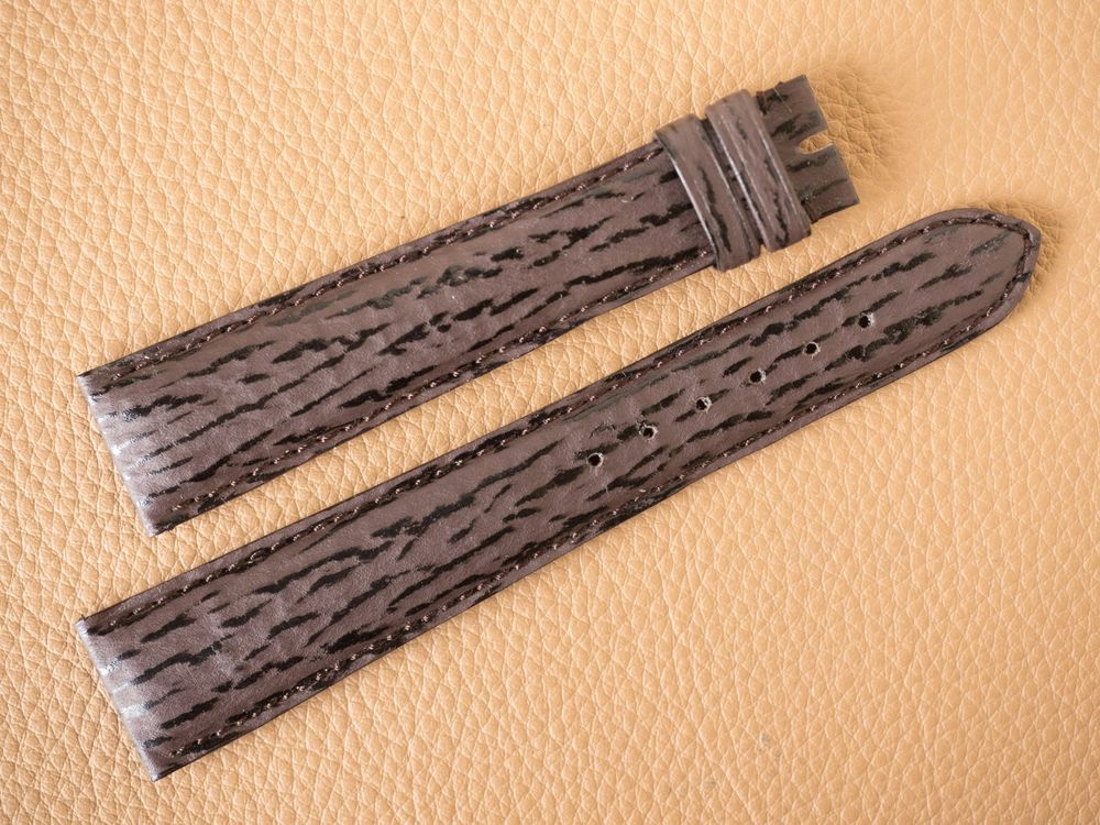 Bracelet montre 18 mm Cuir véritable Noir fermoir Ardillon