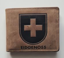 Schönes Portemonnaie Geldbörse "Eidgenoss" Leder Handmade