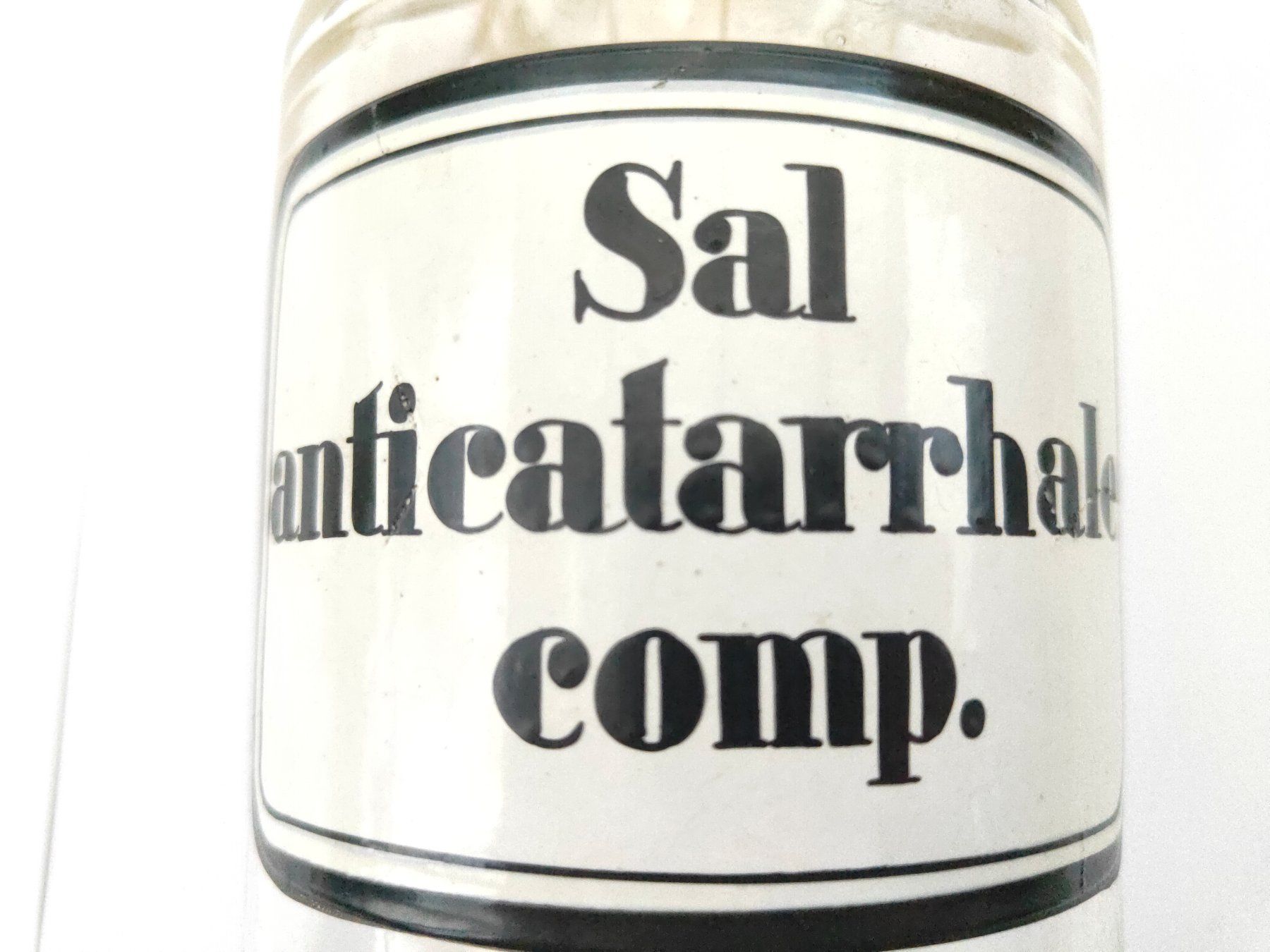 Accessori da laboratorio: Alte Apothekerflasche "Sal anticatarrhale comp.", Glas! – Usato da Zürich venduto da mobilix 1