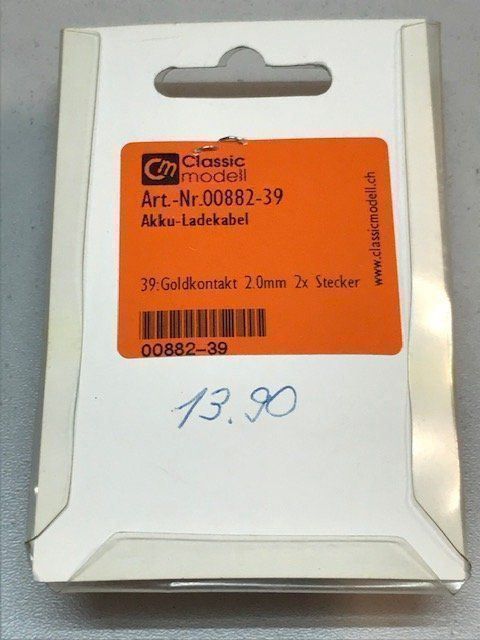 Cavi: Akku Ladekabel 2,0mm – Nuovo e nell'imballaggio originale da Buchs ZH venduto da rc-indoorbahn 1