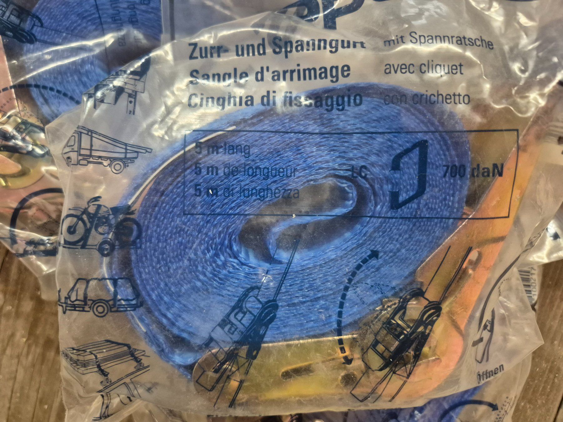 5 Stück Spannset Zurr, Spanngurt Mit Ratsche 5 Meter 700daN (Neu Und Originalverpackt) In Ibach - Foto 7