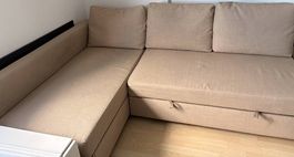 Bettsofa ausziehbar beige