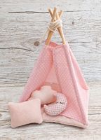 Mini-Tipi mit Kissen Puppenzelt  - für das Puppenhaus