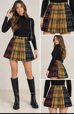 Jupe plissée Zara Woman à carreaux multicolores taille S