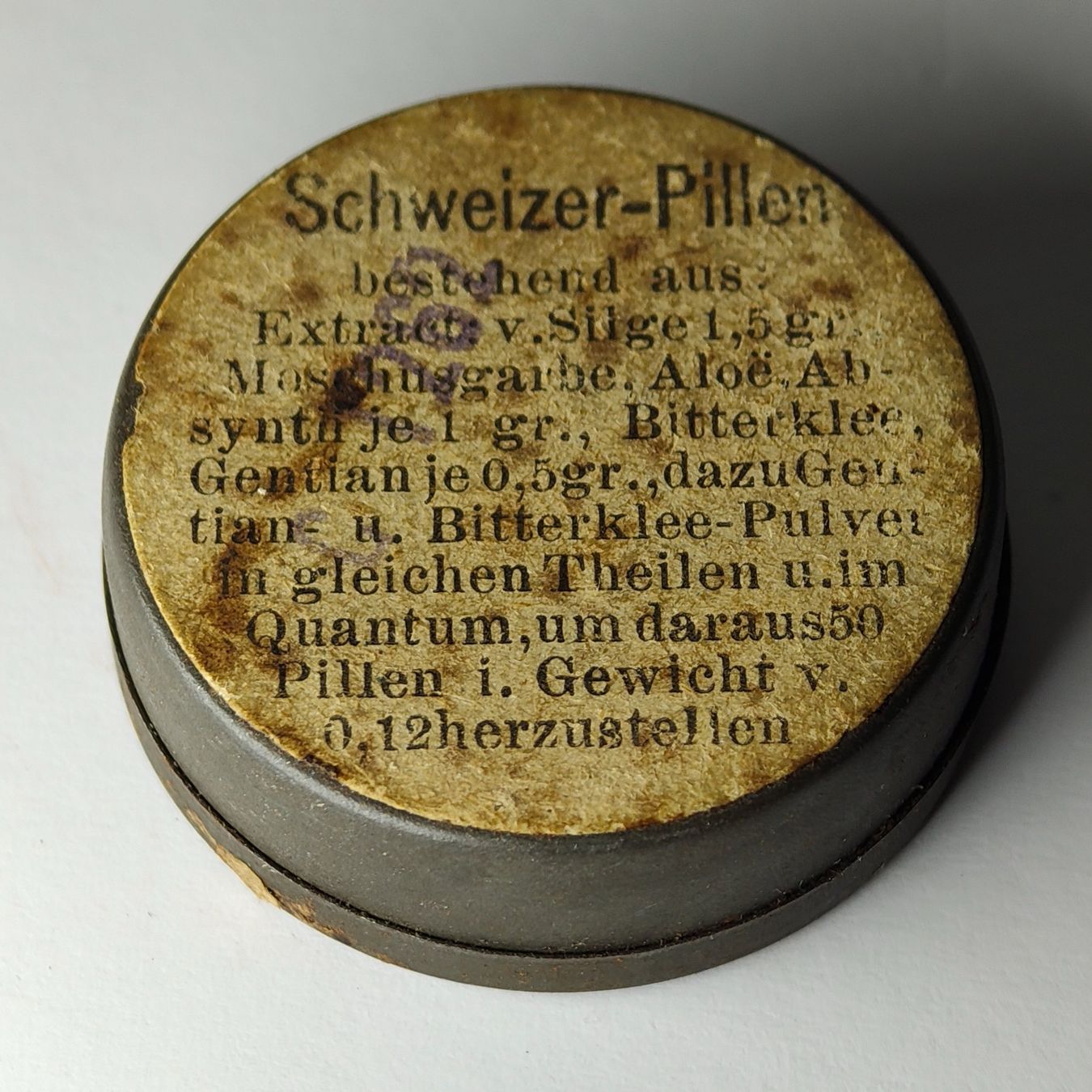Dosen: Antike Apotheker Pillendose Leer Schweiz – Gebraucht aus Monthey von 19_karen_84 1