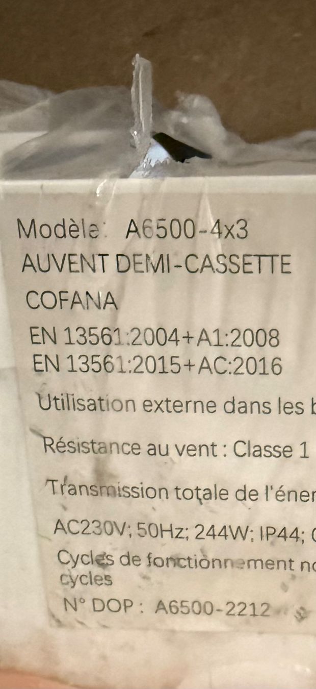 Markisen: Elektrische Markise mit Halbkassette - 4 x 3 m - Anthrazit – Neu (gemäss Beschreibung) aus Brittnau von Sissi_0815 2