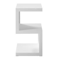 Beistelltisch S-Form weiss Hochglanz