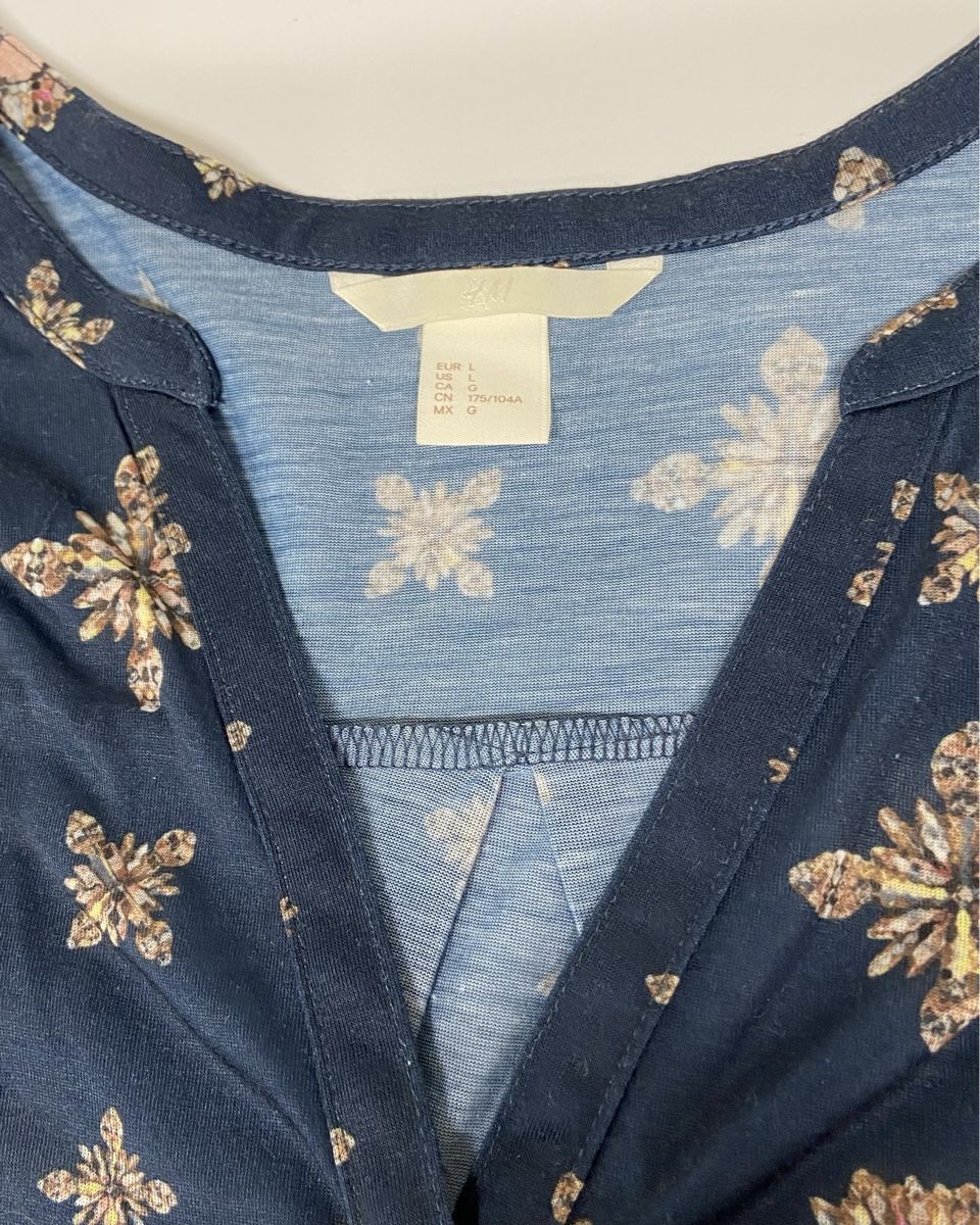 H&M Camicette: H&M Bluse Shirt blau Muster Gr. L – Usato da Fislisbach venduto da KolibriSecondhand 5