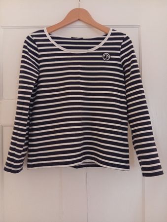 Langarmshirt Petit Bateau gestreift Baumwolle blau weiss