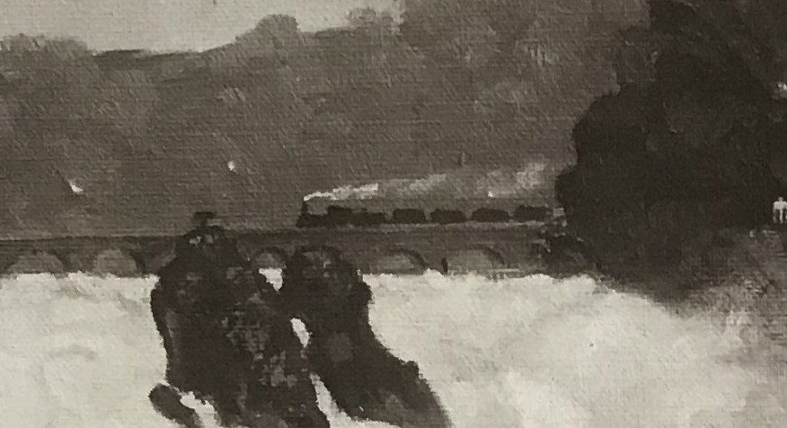 Cartoline postali: ANSICHTSKARTE RHEINFALL MIT EISENBAHN – Usato da Ostermundigen venduto da wini63 1