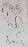 Enrico Leone Donati (1909-2008) Akt Radierung Handsigniert