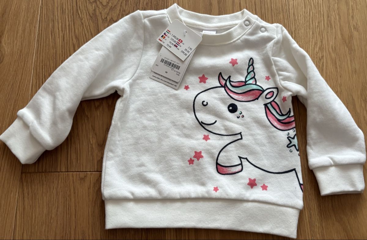 Maglioni & Felpe: Neuer Dodopodo Baby Pullover, Gr. 68, Einhorn Motiv – Nuovo e nell'imballaggio originale da Jegenstorf venduto da Annina0506