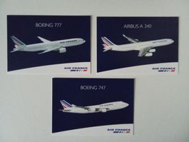 Aviatik Ansichtskarten Air France - A 340 / B 747 / B 777