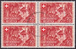 1941, PP B14 im Viererblock gestempelt, SBK: 25.-