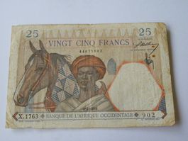 Alte French West Africa 25 Francs  9/3/1939, P22