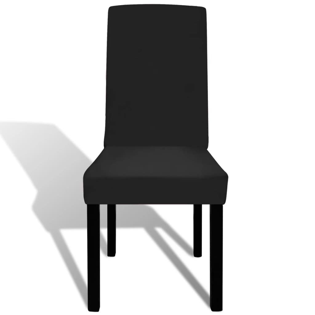 Vidaxl Sedie: vidaXL Stretch-Stuhlhussen Gerade 4 Stk. Schwarz – Nuovo e nell'imballaggio originale da Baar venduto da vidaxl 3