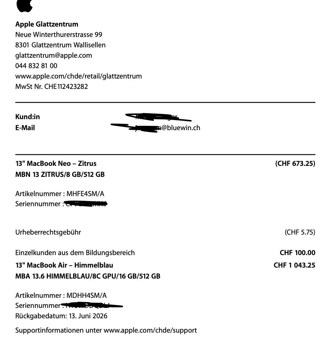 Apple Notebook: Neuwertiges MacBook Air M5 himmelblau – Usato da Vättis venduto da jaeger_74 3