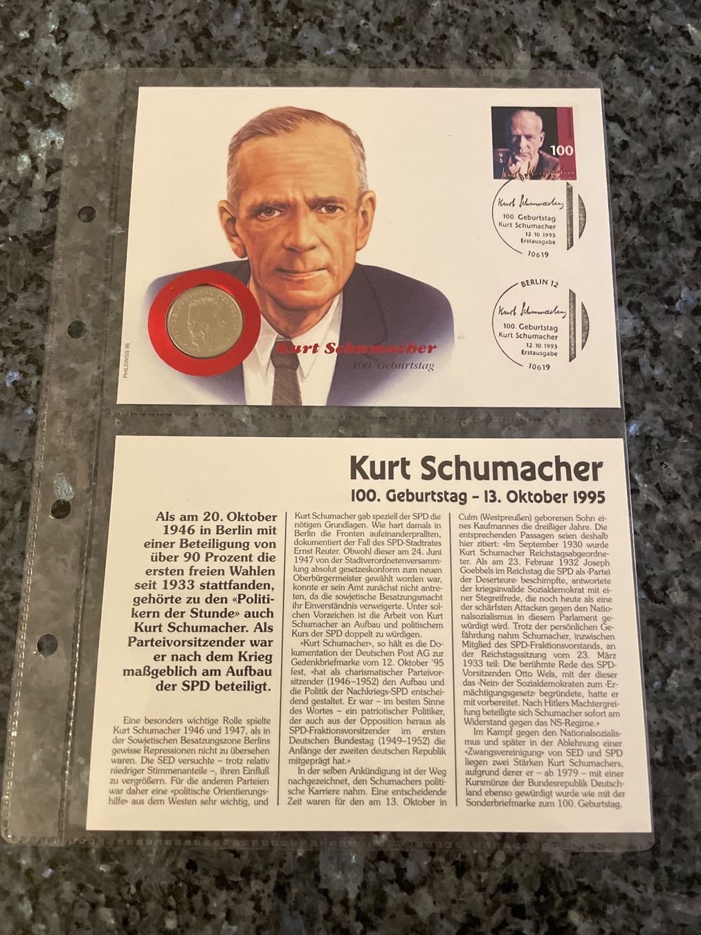 Alle Münzen: Numisbrief Kurt Schumacher – Neu (gemäss Beschreibung) aus Schlossrued von Julio25