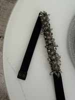 Cintura elastica nera con strass