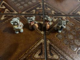 4 Elefanten Figuren mit Trommel und Trompete gebraucht